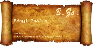 Bényi Zsófia névjegykártya